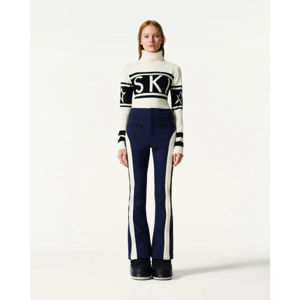 Perfect Moment Racer Ski Pant in Navy, view 2 | Pants | Coveti
