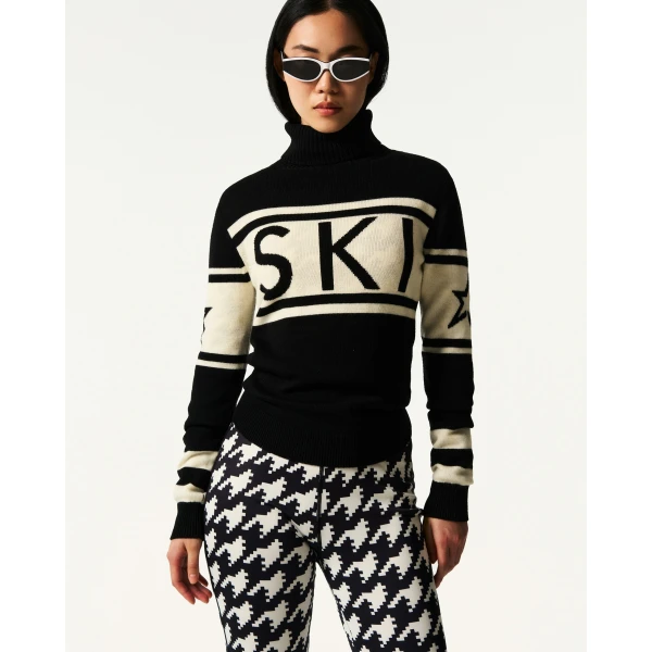 Perfect Moment Schild Merino Wool Sweater in Black, view 3 | Sweaters | Coveti