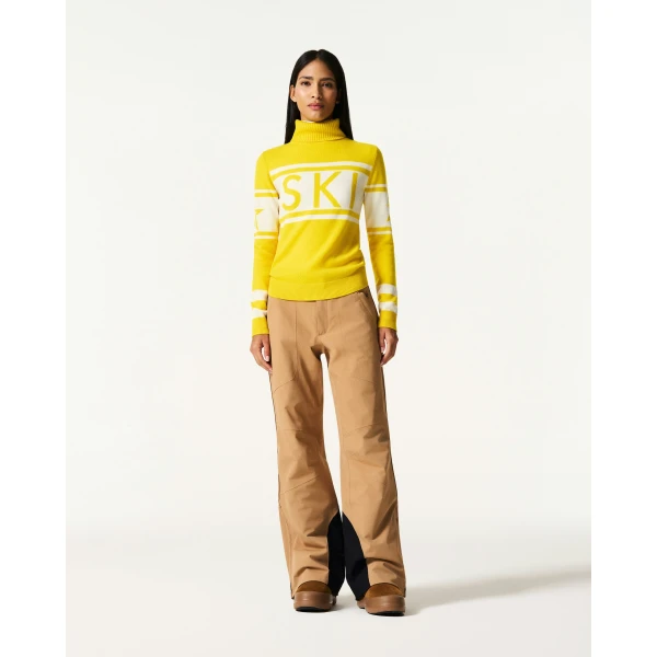 Perfect Moment Schild Merino Wool Sweater in Diamond Yellow, view 2 | Sweaters | Coveti
