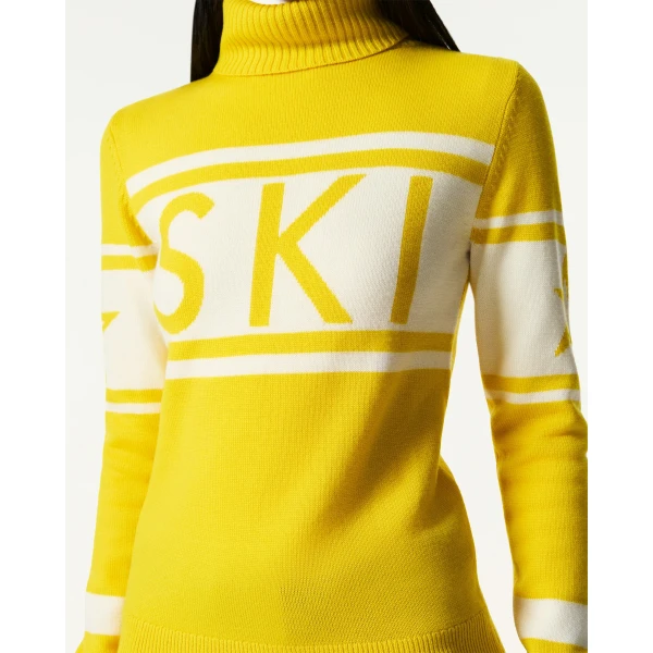Perfect Moment Schild Merino Wool Sweater in Diamond Yellow, view 4 | Sweaters | Coveti