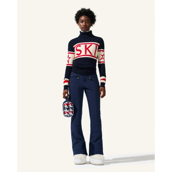 Perfect Moment Schild Merino Wool Sweater in Navy, view 5 | Sweaters | Coveti