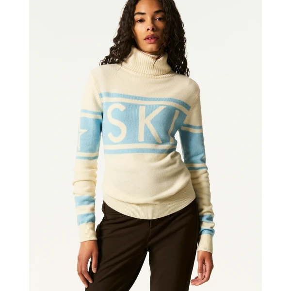 Perfect Moment Schild Merino Wool Sweater in Sky Blue, view 3 | Sweaters | Coveti