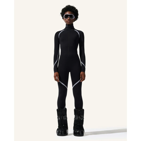 Perfect Moment Seamless Base Layer Jumpsuit in Black, view 2 | Jumpsuit | Coveti