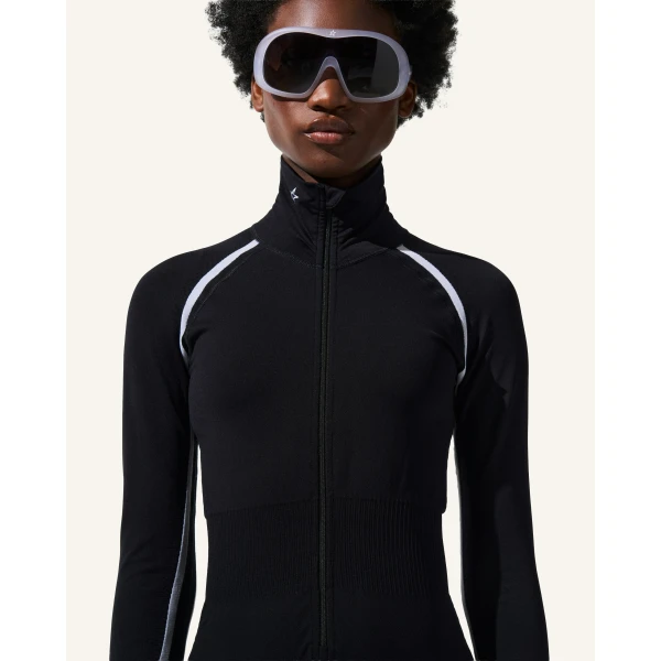 Perfect Moment Seamless Base Layer Jumpsuit in Black, view 4 | Jumpsuit | Coveti