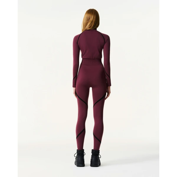 Perfect Moment Seamless Base Layer Jumpsuit in Burgundy, view 3 | Jumpsuit | Coveti