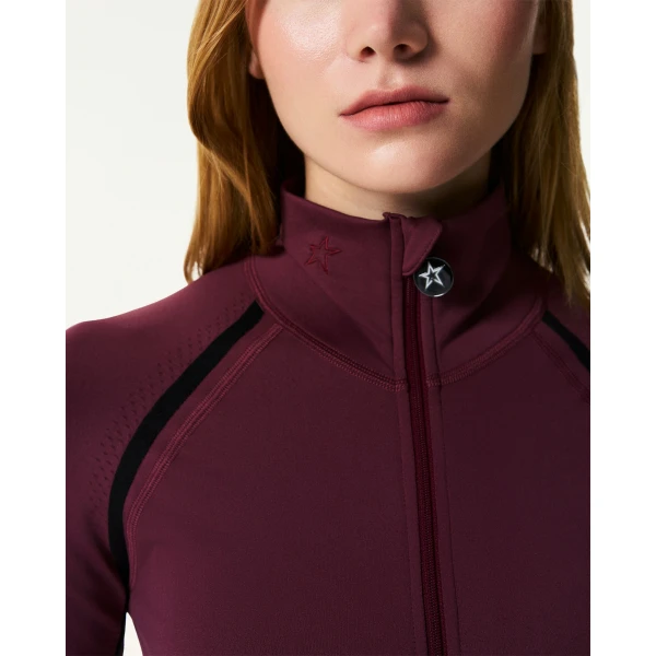 Perfect Moment Seamless Base Layer Jumpsuit in Burgundy, view 4 | Jumpsuit | Coveti