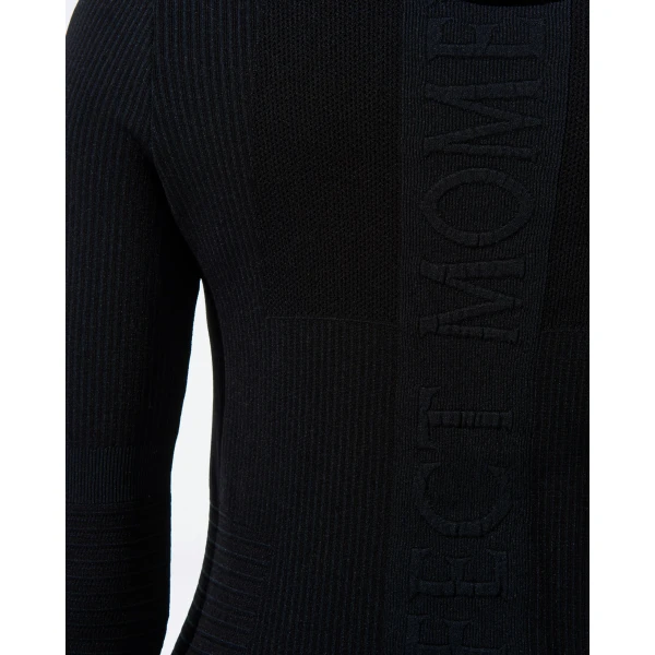 Perfect Moment Seamless Hooded Base Layer Top in Black, view 4 | Long Sleeve | Coveti