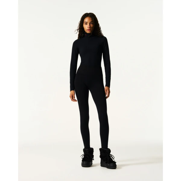 Perfect Moment Seamless Thermal Legging in Black, view 2 | Leggings | Coveti