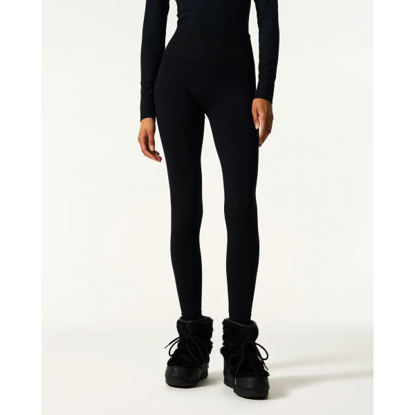Perfect Moment Seamless Thermal Legging in Black, view 3 | Leggings | Coveti