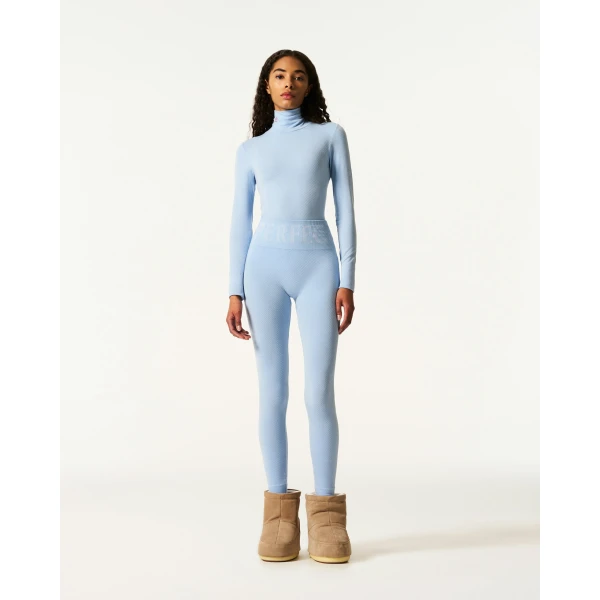Perfect Moment Seamless Thermal Legging in Bluebird Blue, view 2 | Leggings | Coveti