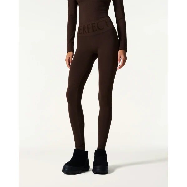 Perfect Moment Seamless Thermal Legging in Brown, view 3 | Leggings | Coveti