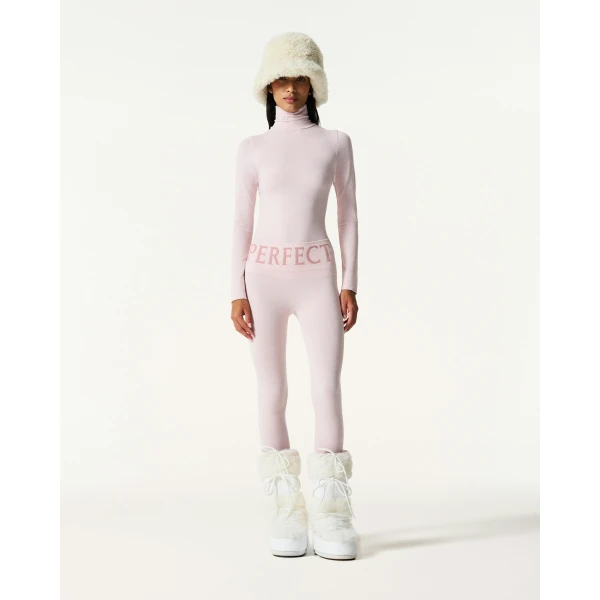 Perfect Moment Seamless Thermal Legging in Oyster Pink, view 2 | Leggings | Coveti