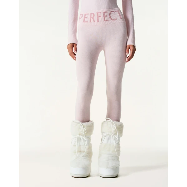 Perfect Moment Seamless Thermal Legging in Oyster Pink, view 3 | Leggings | Coveti