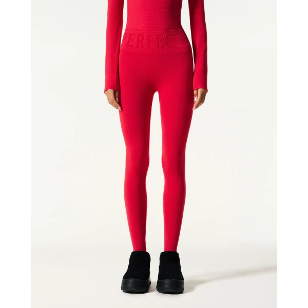 Perfect Moment Seamless Thermal Legging in Red, view 3 | Leggings | Coveti