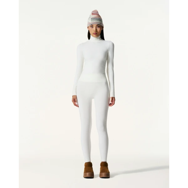 Perfect Moment Seamless Thermal Legging in Snow White, view 2 | Leggings | Coveti