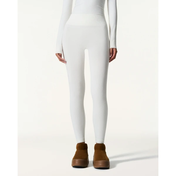Perfect Moment Seamless Thermal Legging in Snow White, view 3 | Leggings | Coveti