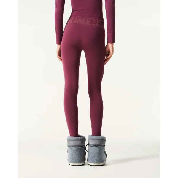 Perfect Moment Seamless Thermal Legging in Wine, view 5 | Leggings | Coveti