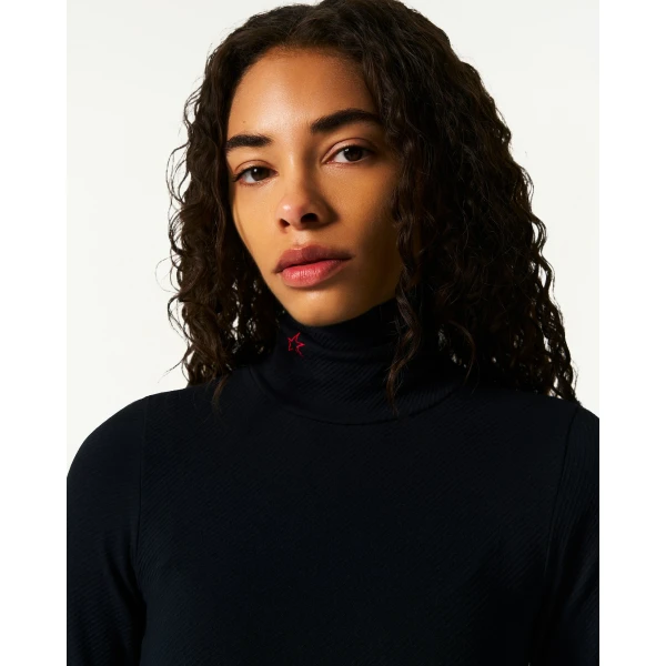 Perfect Moment Seamless Thermal Top in Black, view 3 | Long Sleeve | Coveti