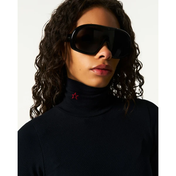 Perfect Moment Seamless Thermal Top in Black, view 4 | Long Sleeve | Coveti