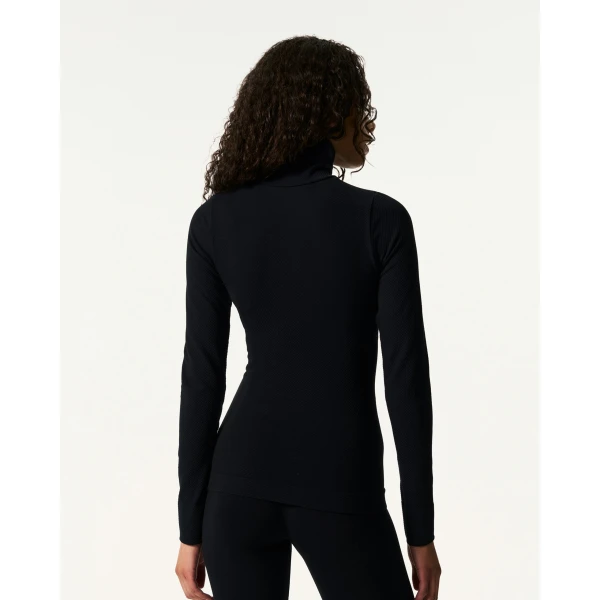 Perfect Moment Seamless Thermal Top in Black, view 5 | Long Sleeve | Coveti