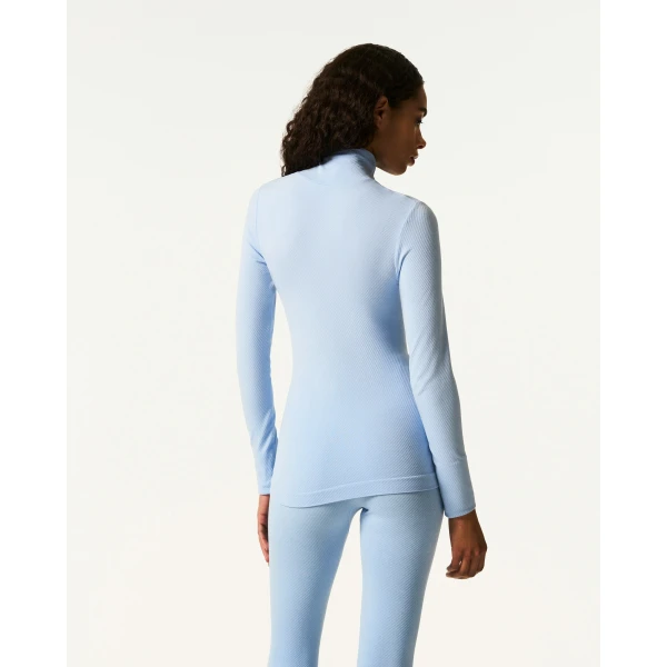Perfect Moment Seamless Thermal Top in Bluebird Blue, view 5 | Long Sleeve | Coveti