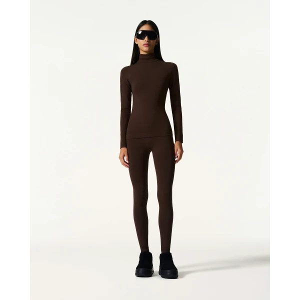 Perfect Moment Seamless Thermal Top in Brown, view 2 | Long Sleeve | Coveti