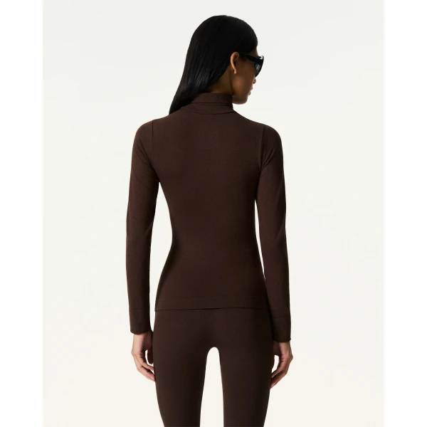 Perfect Moment Seamless Thermal Top in Brown, view 4 | Long Sleeve | Coveti