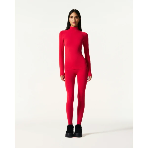 Perfect Moment Seamless Thermal Top in Red, view 2 | Long Sleeve | Coveti