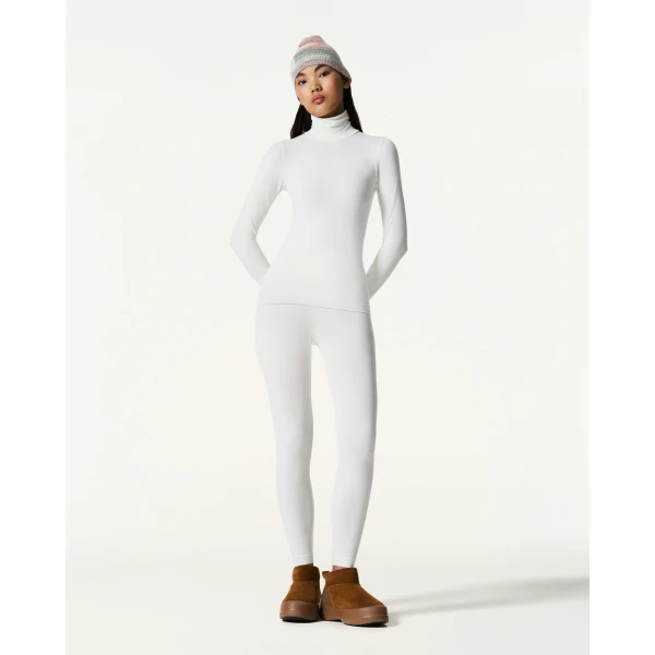 Perfect Moment Seamless Thermal Top in Snow White, view 2 | Long Sleeve | Coveti