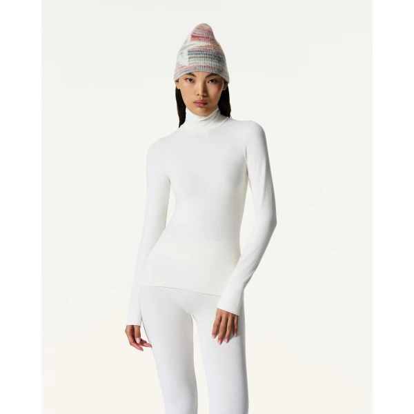 Perfect Moment Seamless Thermal Top in Snow White, view 3 | Long Sleeve | Coveti