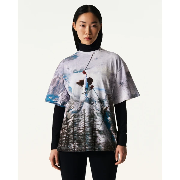 Perfect Moment Sloan Printed Tee in White, view 3 | T-shirts | Coveti