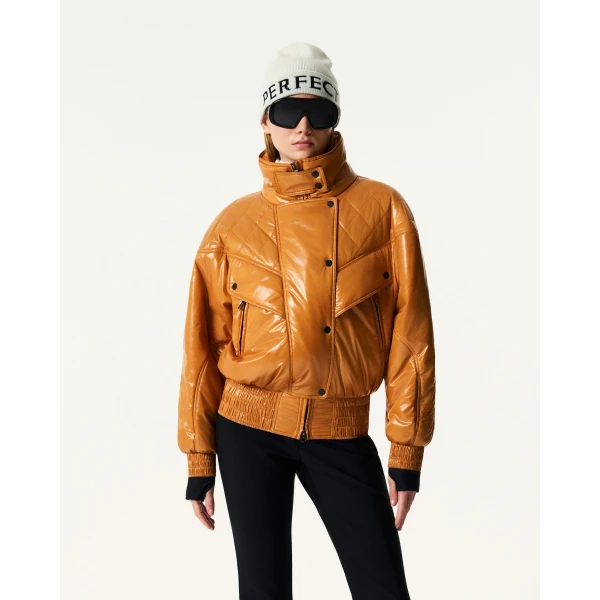 Perfect Moment Solaris Ski Jacket in Toffee, view 3 | Jackets | Coveti