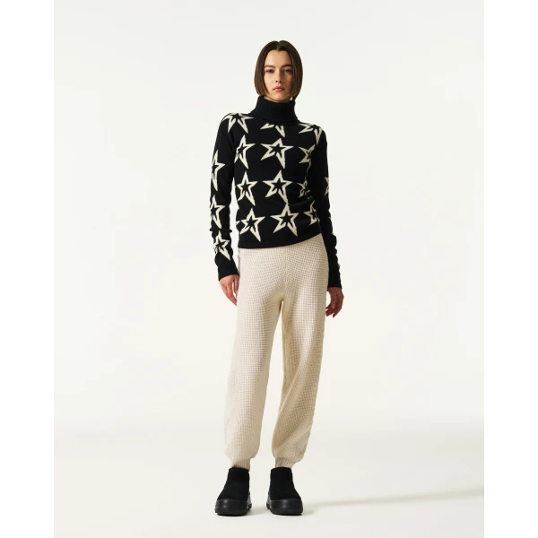 Perfect Moment Star Dust Merino Wool Sweater in Black, view 2 | Sweaters | Coveti