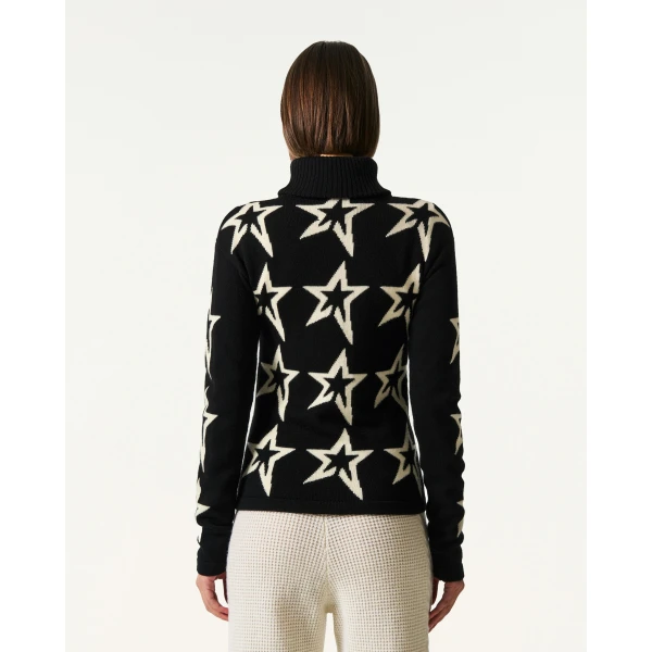Perfect Moment Star Dust Merino Wool Sweater in Black, view 4 | Sweaters | Coveti