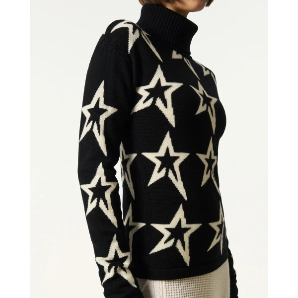 Perfect Moment Star Dust Merino Wool Sweater in Black, view 5 | Sweaters | Coveti