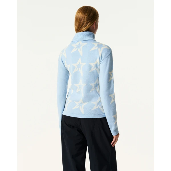 Perfect Moment Star Dust Merino Wool Sweater in Cloud Blue, view 3 | Sweaters | Coveti
