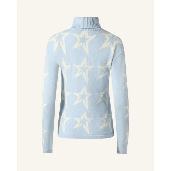 Perfect Moment Star Dust Merino Wool Sweater in Cloud Blue, view 5 | Sweaters | Coveti