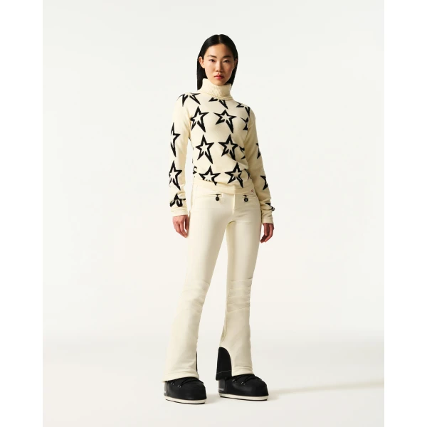 Perfect Moment Star Dust Merino Wool Sweater in White, view 2 | Sweaters | Coveti