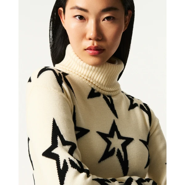 Perfect Moment Star Dust Merino Wool Sweater in White, view 4 | Sweaters | Coveti
