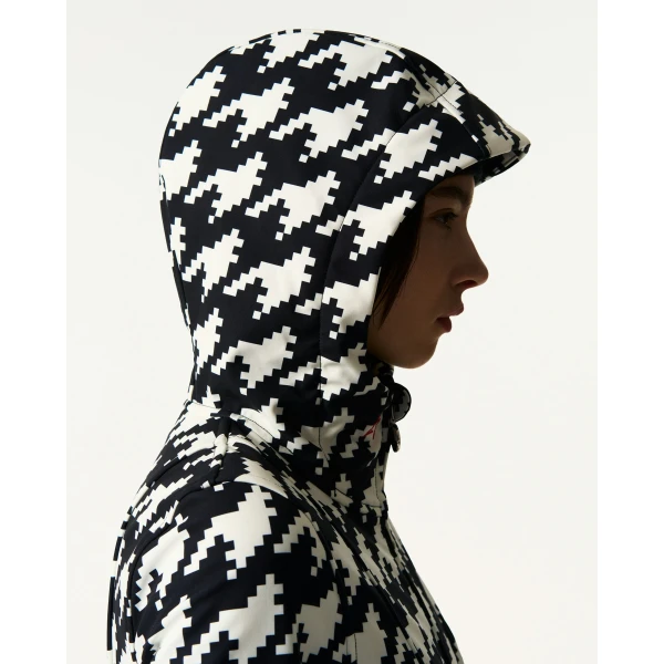 Perfect Moment Tignes Ski Suit in Black and White Houndstooth, view 4 | Jumpsuit | Coveti