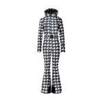 Perfect Moment Tignes Ski Suit in Black and White Houndstooth | Jumpsuit | Coveti