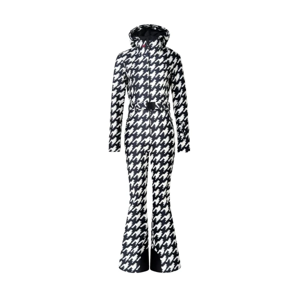 Perfect Moment Tignes Ski Suit in Black and White Houndstooth | Jumpsuit | Coveti