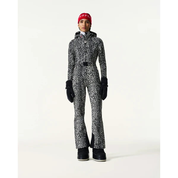 Perfect Moment Tignes Ski Suit in Snow Leopard, view 2 | Jumpsuit | Coveti