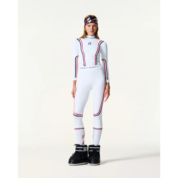 Perfect Moment UYN x Perfect Moment Ski Team Legging in White, view 2 | Leggings | Coveti