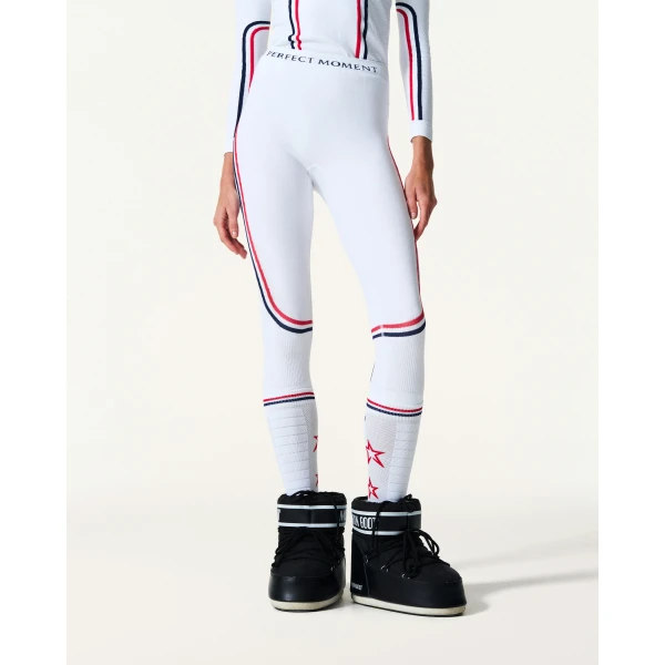 Perfect Moment UYN x Perfect Moment Ski Team Legging in White, view 3 | Leggings | Coveti