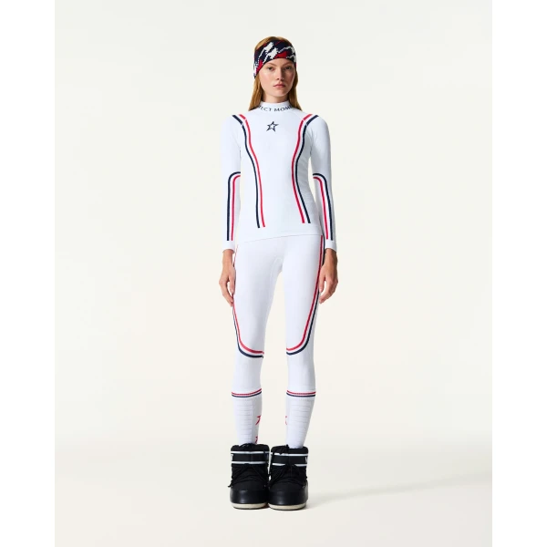 Perfect Moment UYN x Perfect Moment Ski Team Top in White, view 2 | Long Sleeve | Coveti