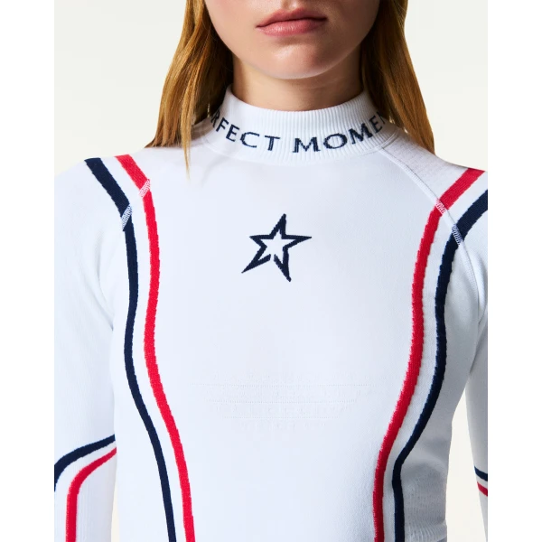 Perfect Moment UYN x Perfect Moment Ski Team Top in White, view 3 | Long Sleeve | Coveti