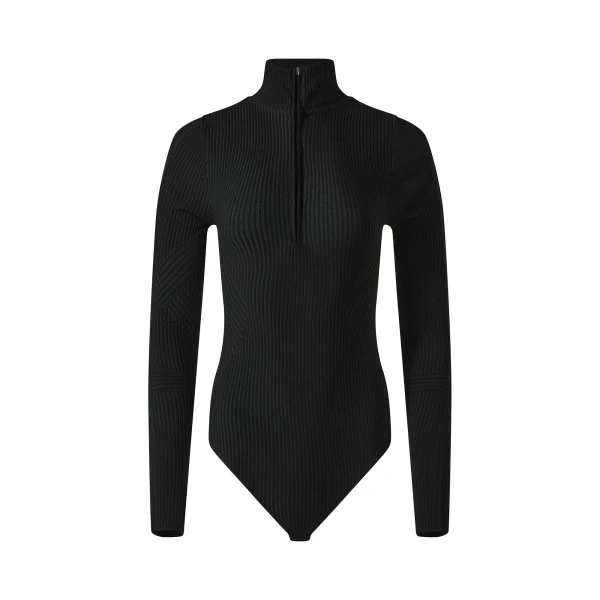 Perfect Moment Wool Blend Base Layer Bodysuit in Black | Bodysuit | Coveti