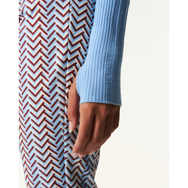 Perfect Moment Wool Blend Base Layer Bodysuit in Cloud Blue, view 5 | Bodysuit | Coveti