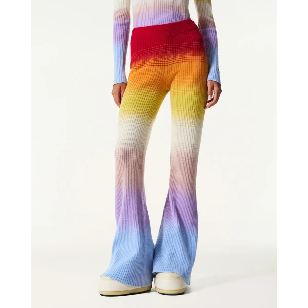 Perfect Moment Wool & Cashmere Rainbow Knit Pant in Rainbow, view 3 | Pants | Coveti